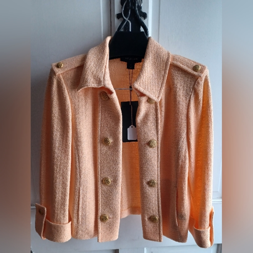 St John Peach Knit Jacket - image 1